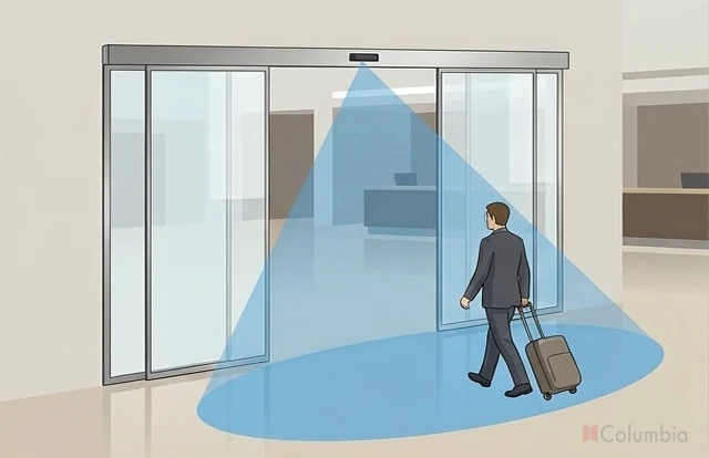 Sensor de movimento para porta automática de vidro
